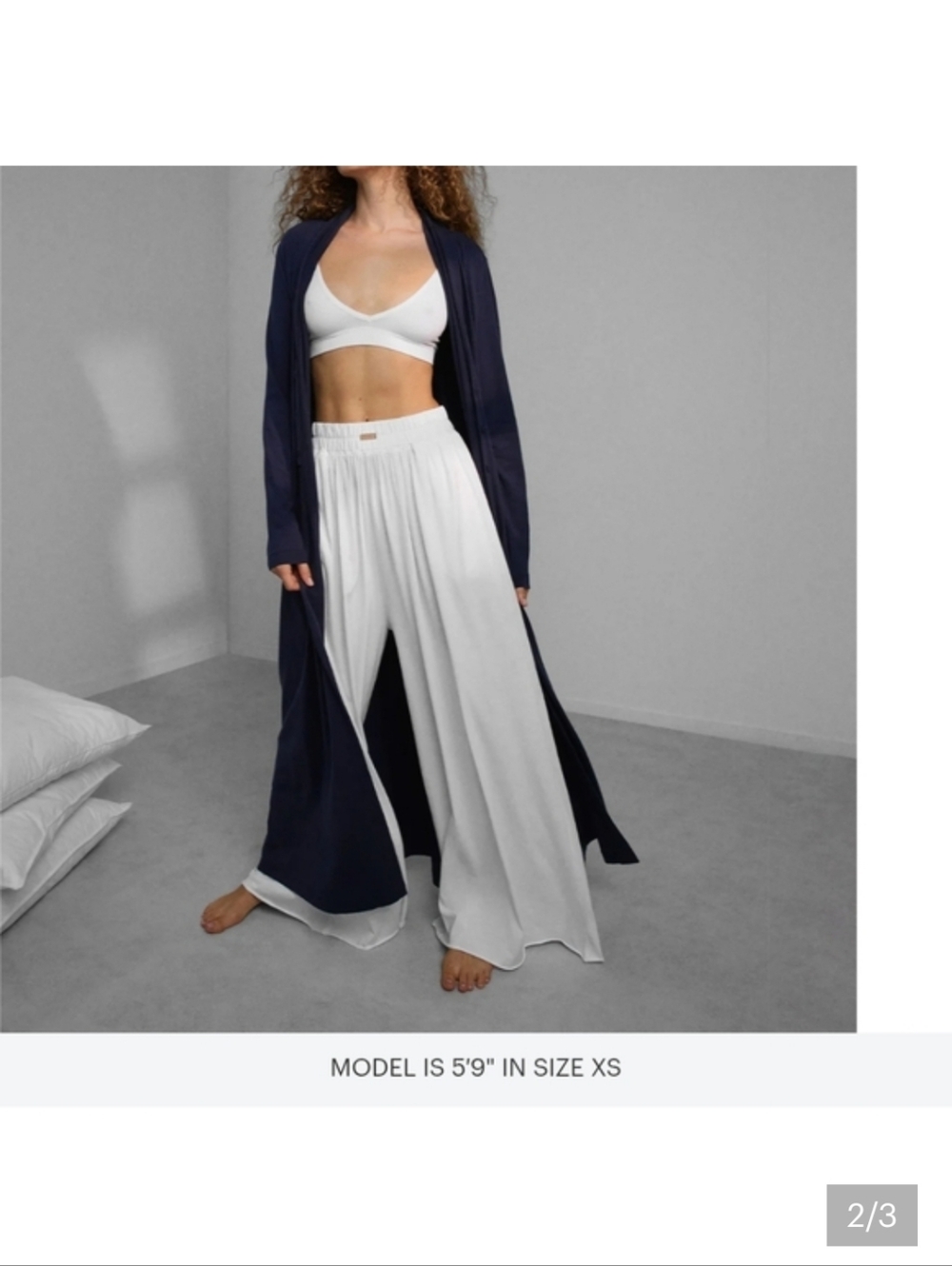 lunya White Wide Leg Lounge Pants